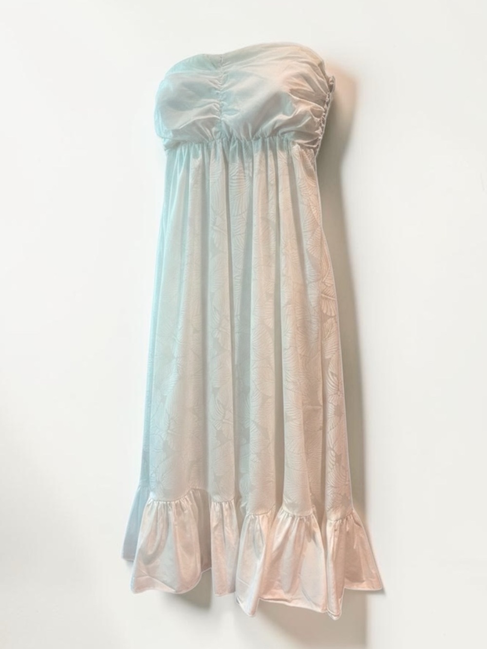 Island Company White Strapless Ruffle-Hem Midi Dress - Size S
